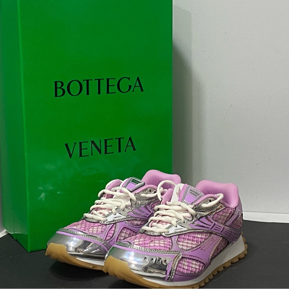 Bottega Veneta Pink and Silver Women's Sneakers